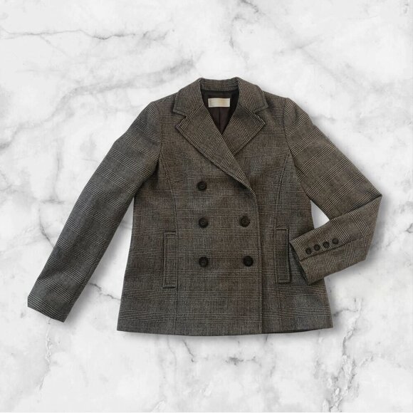 Badgley Mischka Jackets & Blazers - Badgley Mischka Wool Tweed Double Breasted Blazer Jacket Academia Size Medium